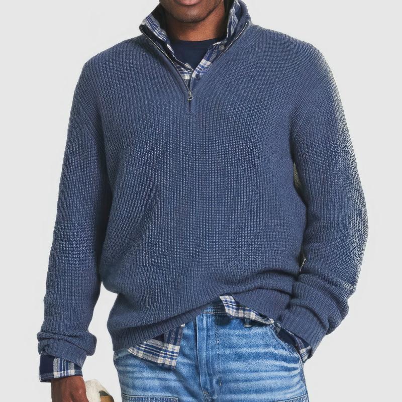 CLAUDE - ZIP-UP KNITTED SWEATER FOR MEN